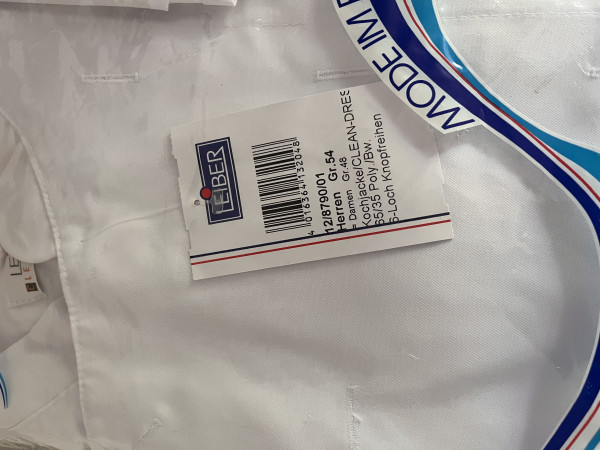 Kochjacke 6-Loch Damen Größe 48 und Herren Größe 54