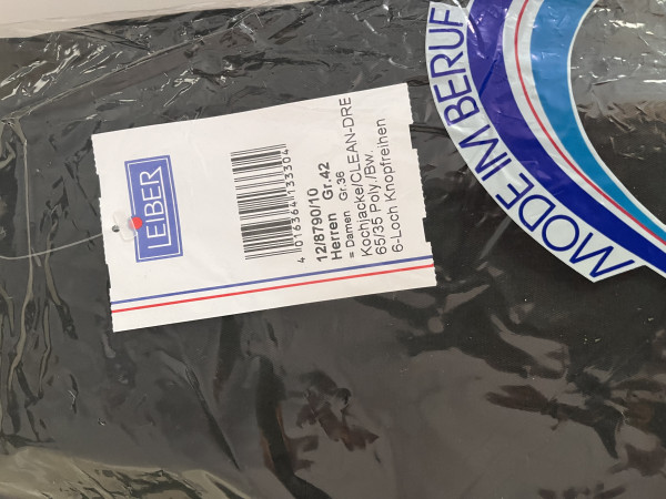 Kochjacke 6-Loch Damen Größe 36 und Herren Größe 42